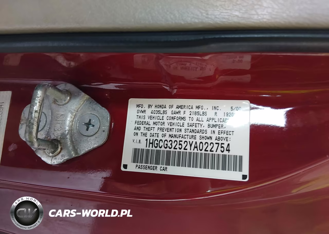 2000 Honda Accord 2.3 Ex VIN:1HGCG3252YA022754 - 9