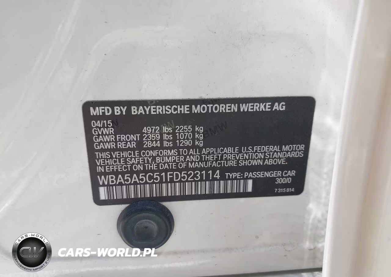 2015 BMW 528I VIN:WBA5A5C51FD523114 - 9