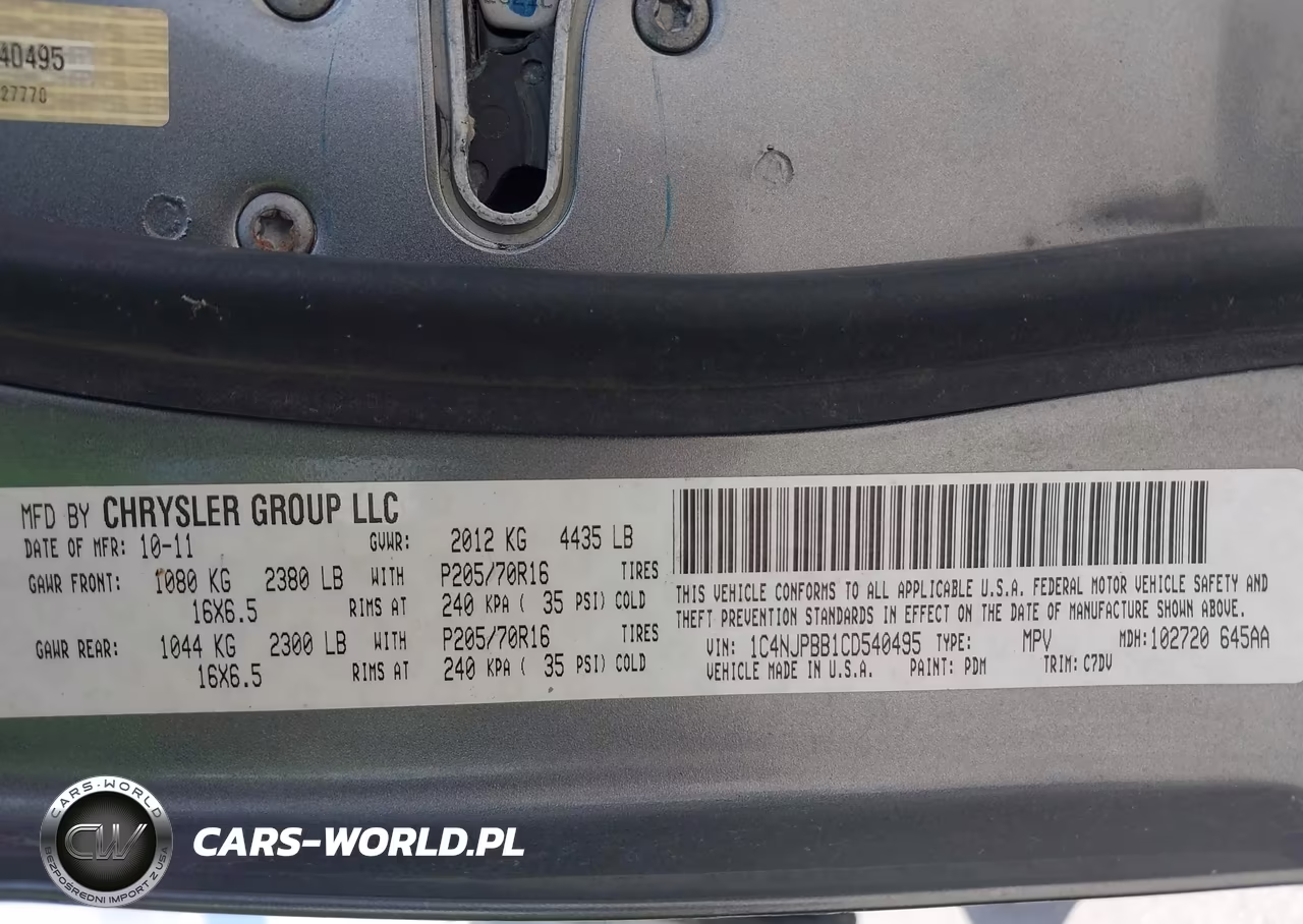 2012 Jeep Patriot Sport VIN:1C4NJPBB1CD540495 - 9