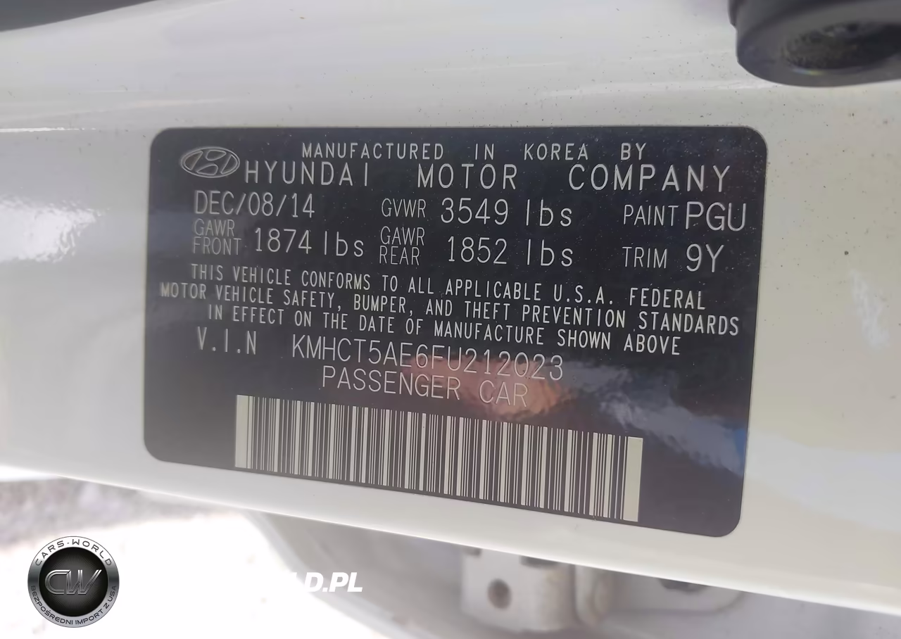 2015 Hyundai Accent Gs VIN:KMHCT5AE6FU212023 - 9