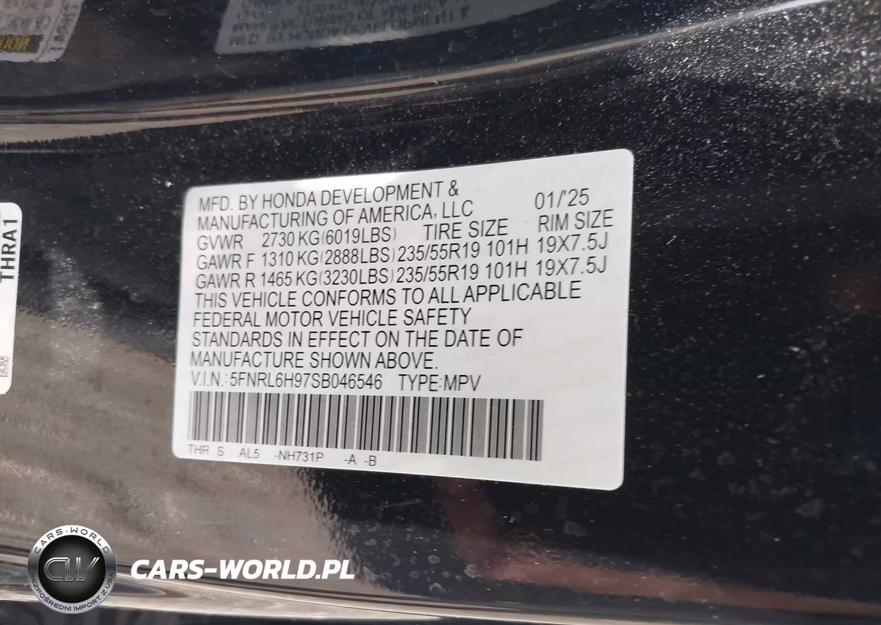 2025 Honda Odyssey Elite VIN:5FNRL6H97SB046546 - 9