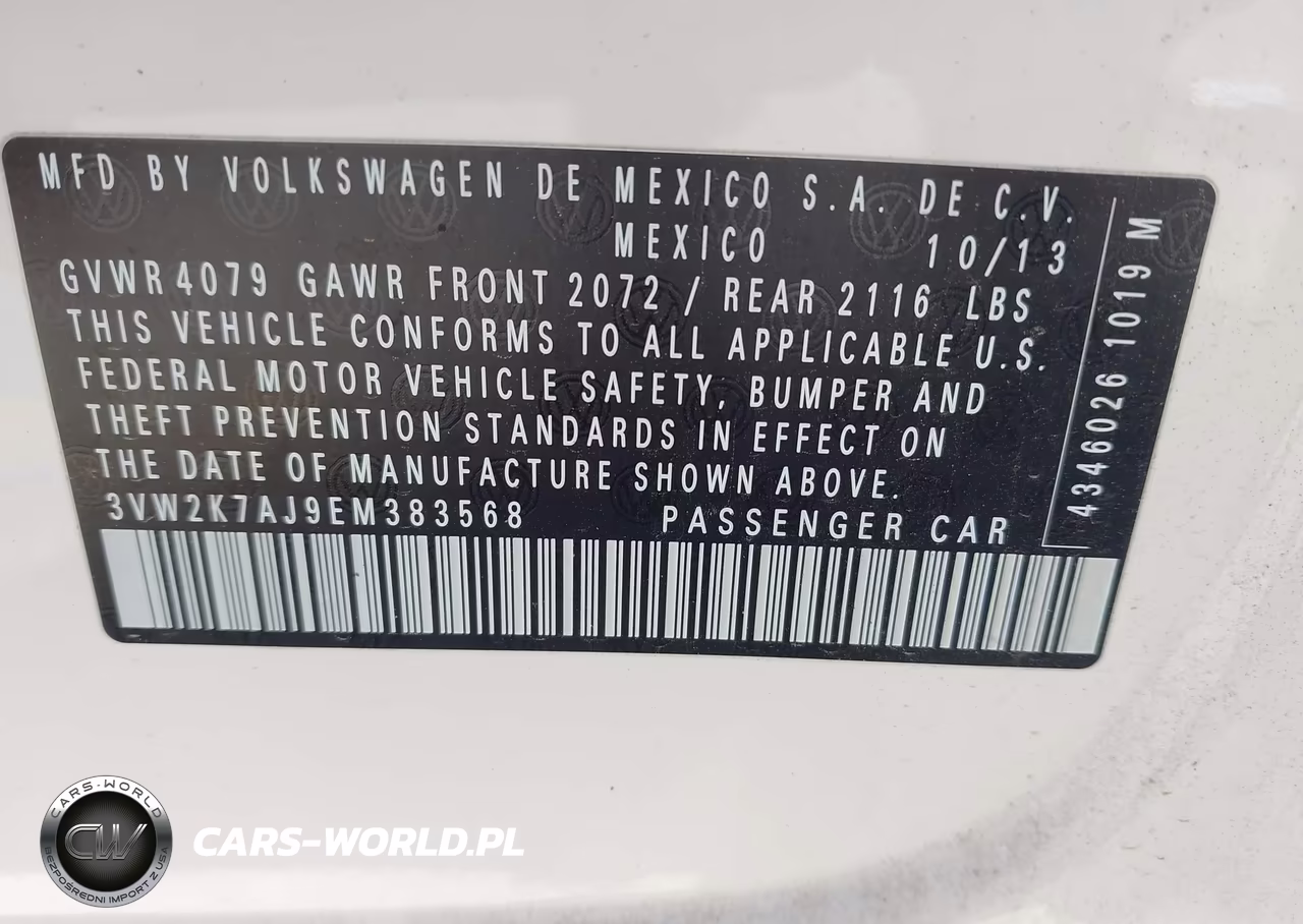 2014 Volkswagen Jetta 2.0L S VIN:3VW2K7AJ9EM383568 - 9