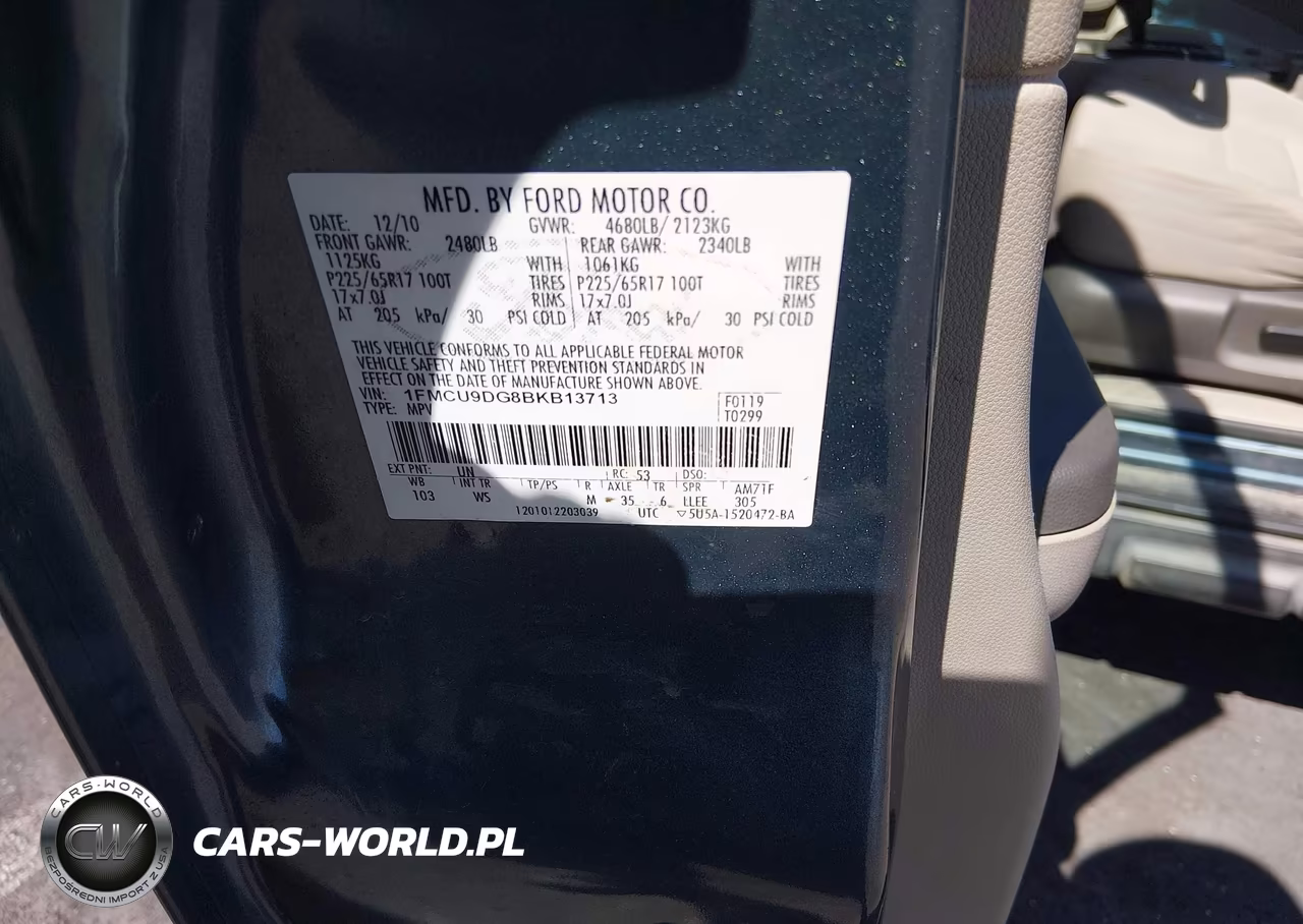 2011 Ford Escape Xlt VIN:1FMCU9DG8BKB13713 - 9