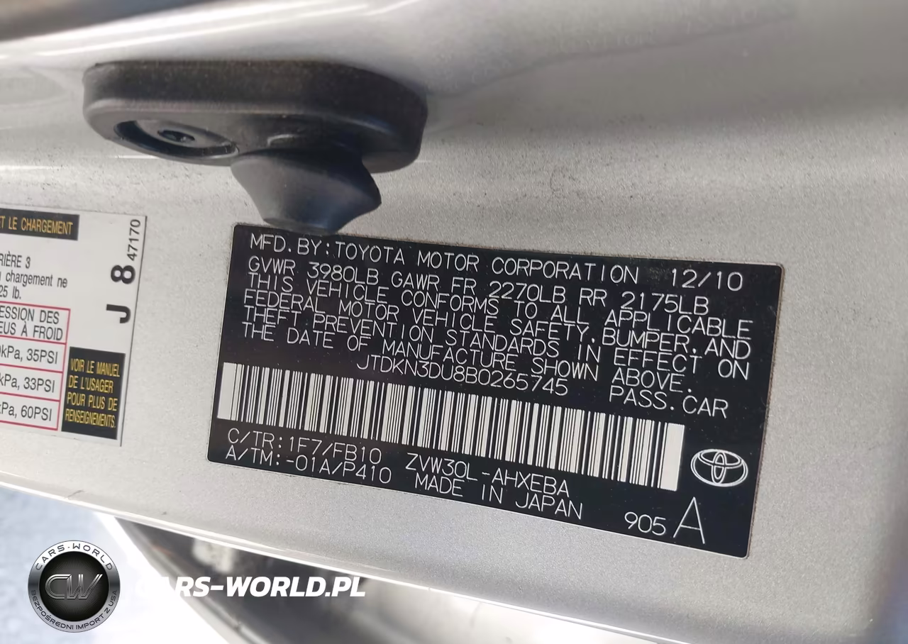 2011 Toyota Prius Two VIN:JTDKN3DU8B0265745 - 9
