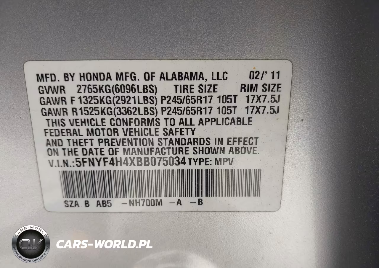 2011 Honda Pilot Ex VIN:5FNYF4H4XBB075034 - 9
