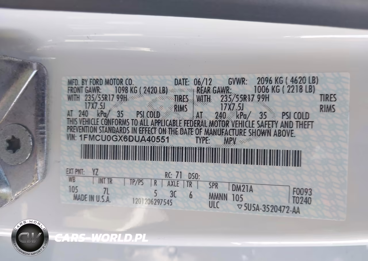 2013 Ford Escape Se VIN:1FMCU0GX6DUA40551 - 9