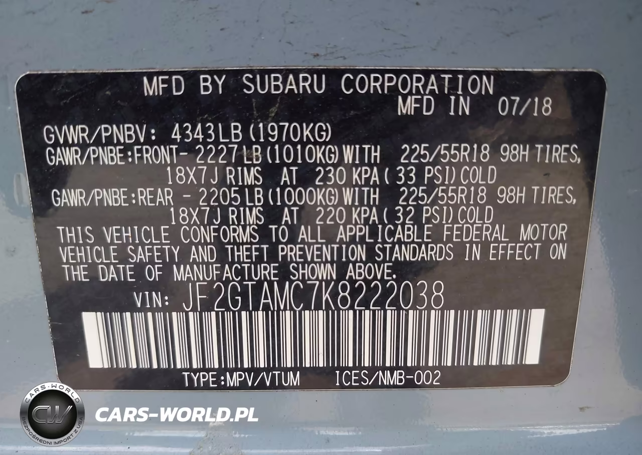 2019 Subaru Crosstrek 2.0I Limited VIN:JF2GTAMC7K8222038 - 9