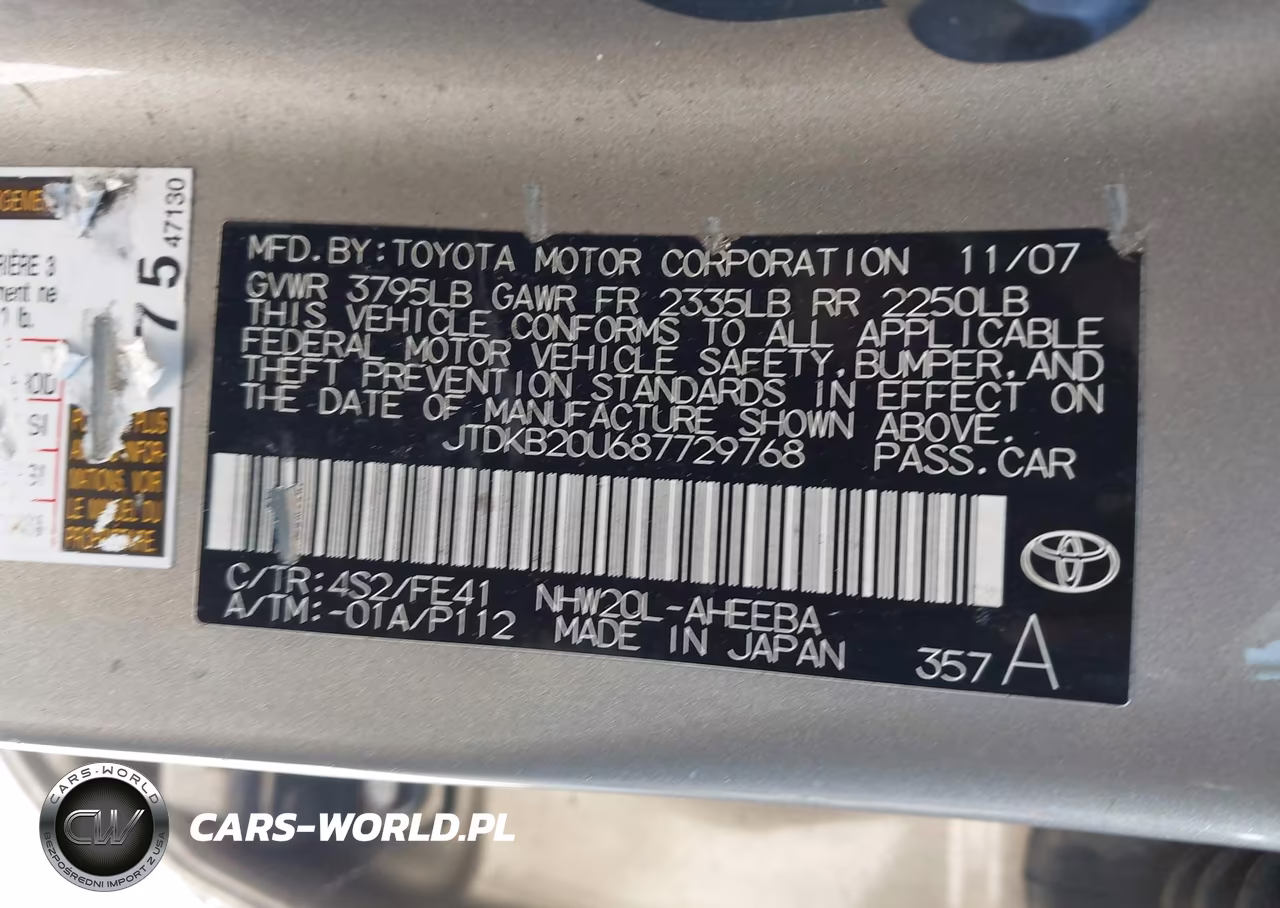 2008 Toyota Prius VIN:JTDKB20U687729768 - 9