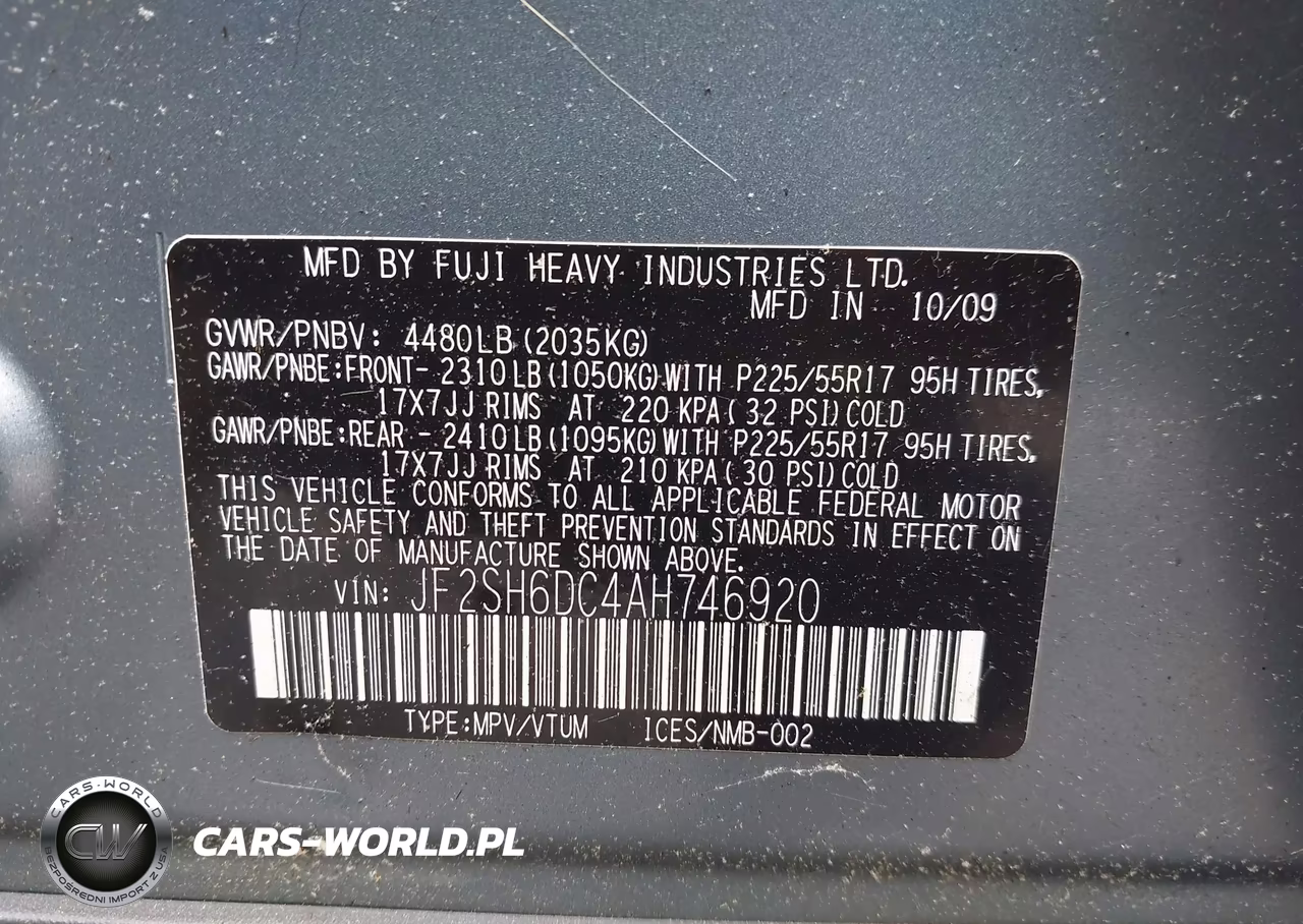 2010 Subaru Forester 2.5X Limited VIN:JF2SH6DC4AH746920 - 9