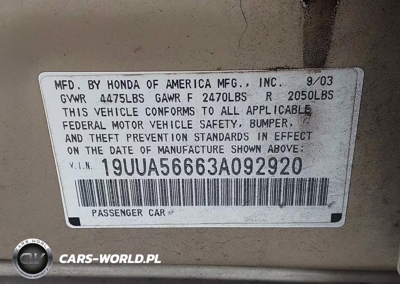 2003 Acura Tl 3.2 VIN:19UUA56663A092920 - 9