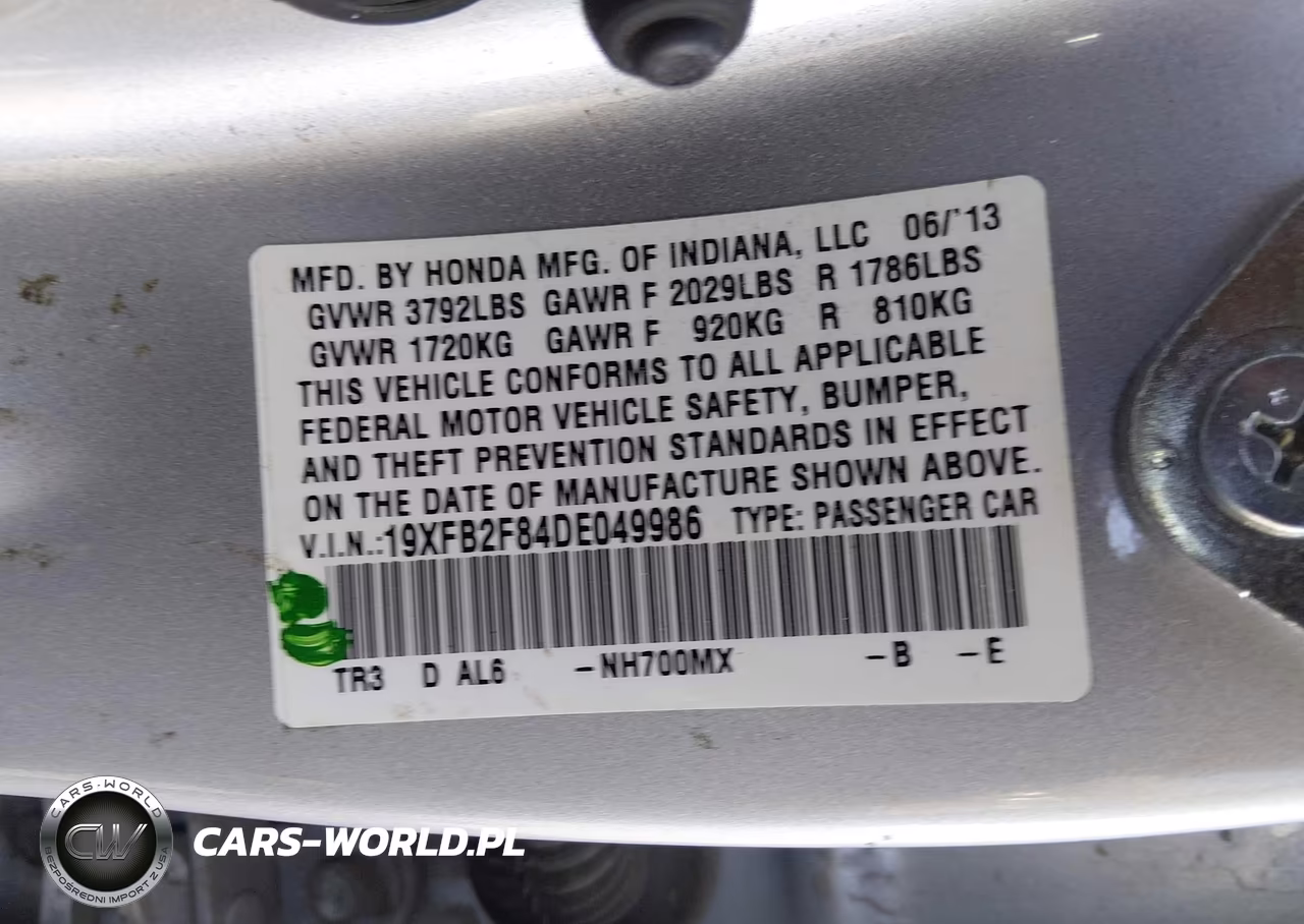 2013 Honda Civic Ex VIN:19XFB2F84DE049986 - 9