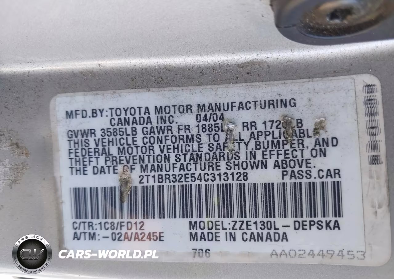 2004 Toyota Corolla S VIN:2T1BR32E54C313128 - 9