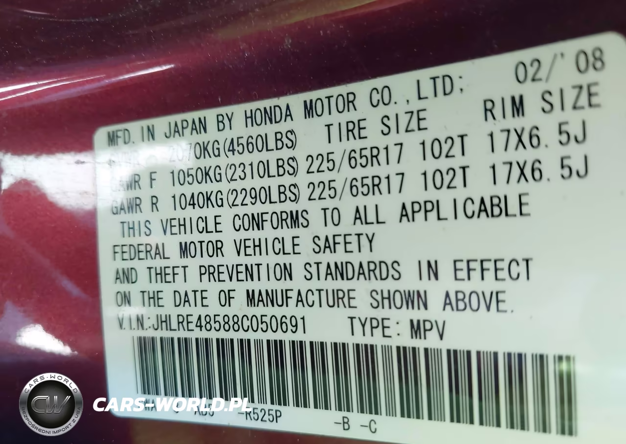 2008 Honda Cr-V Ex VIN:JHLRE48588C050691 - 9