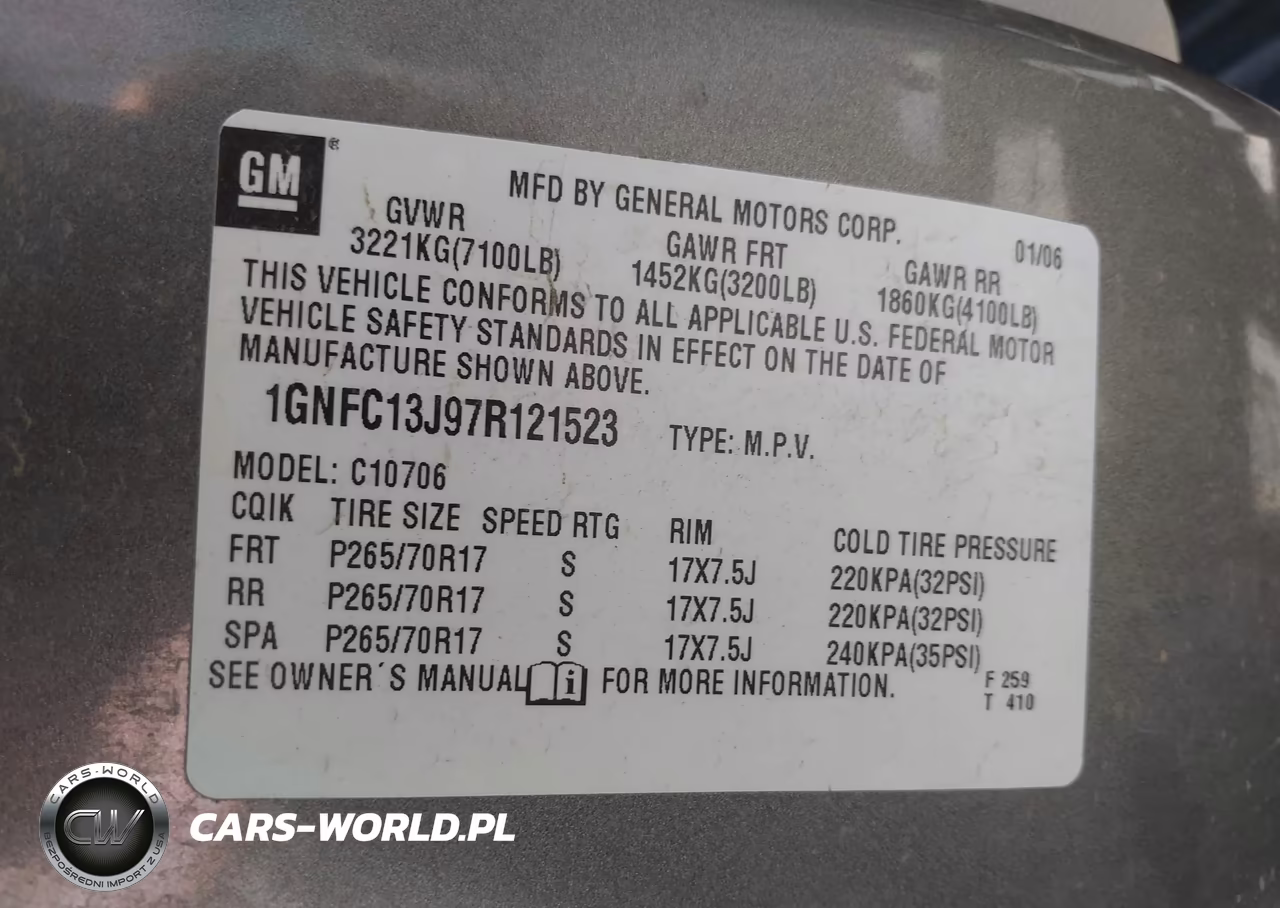 2007 Chevrolet Tahoe Lt VIN:1GNFC13J97R121523 - 9