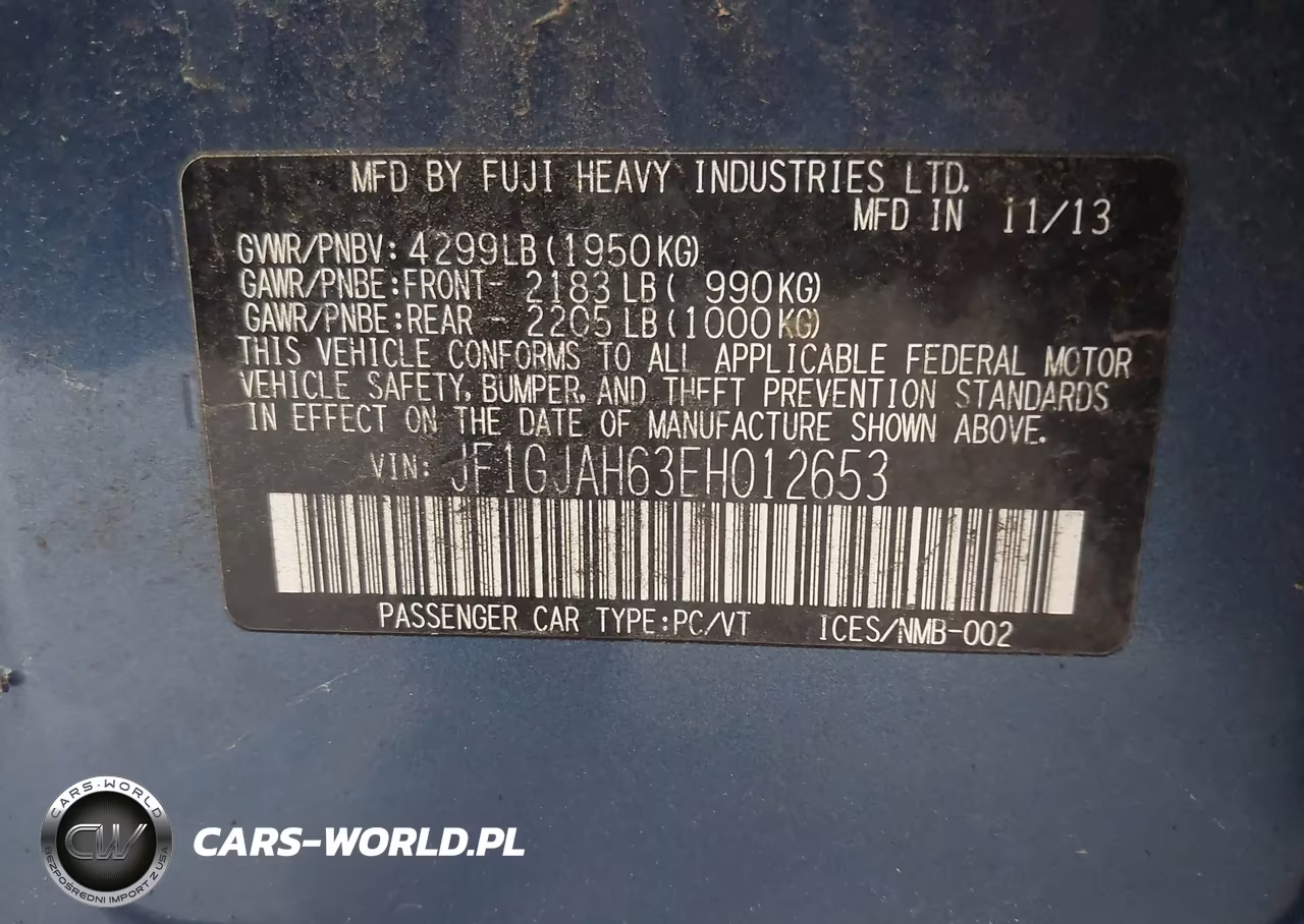 2014 Subaru Impreza 2.0I Limited VIN:JF1GJAH63EH012653 - 9