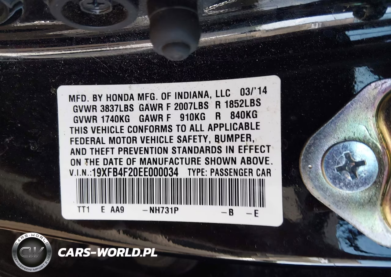 2014 Honda Civic Hybrid VIN:19XFB4F20EE000034 - 9