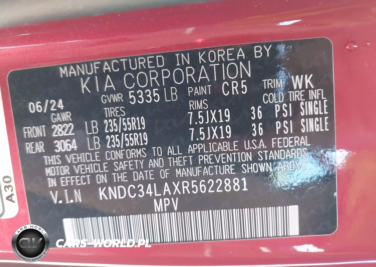 2024 Kia Ev6 Light Long Range VIN:KNDC34LAXR5622881 - 9
