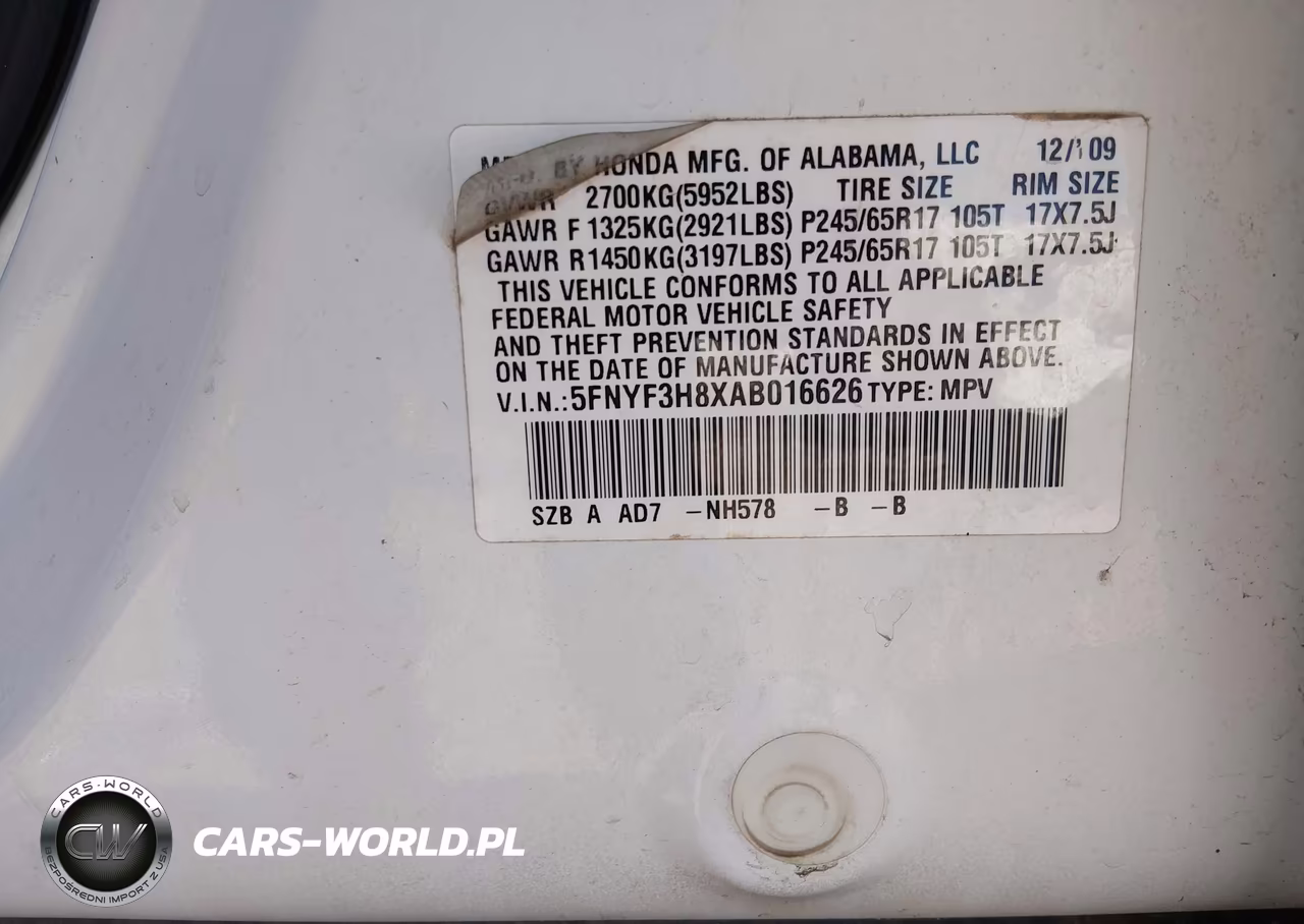 2010 Honda Pilot Touring VIN:5FNYF3H8XAB016626 - 9