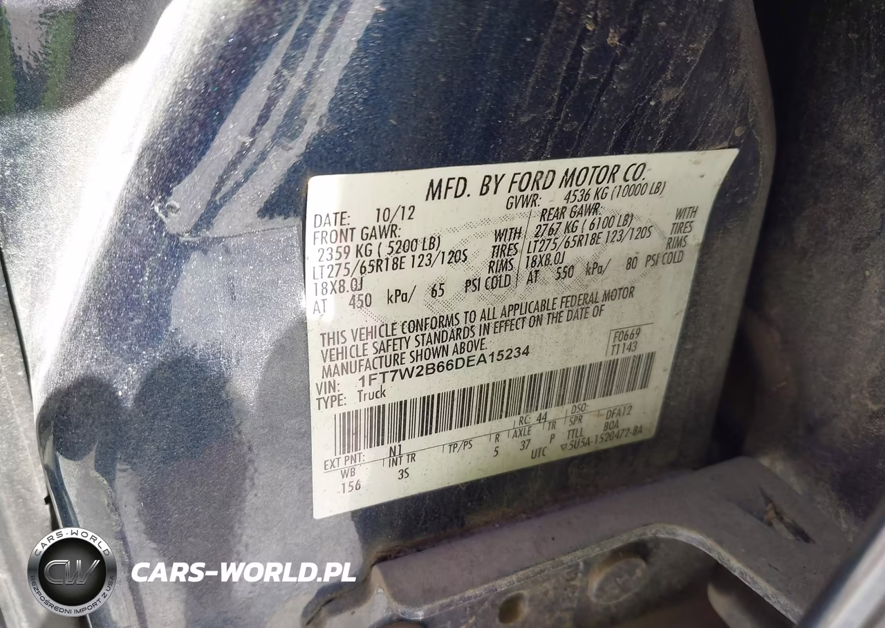 2013 Ford F-250 Xlt VIN:1FT7W2B66DEA15234 - 9