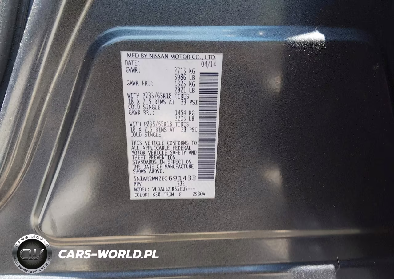 2014 Nissan Pathfinder S VIN:5N1AR2MN2EC691433 - 9