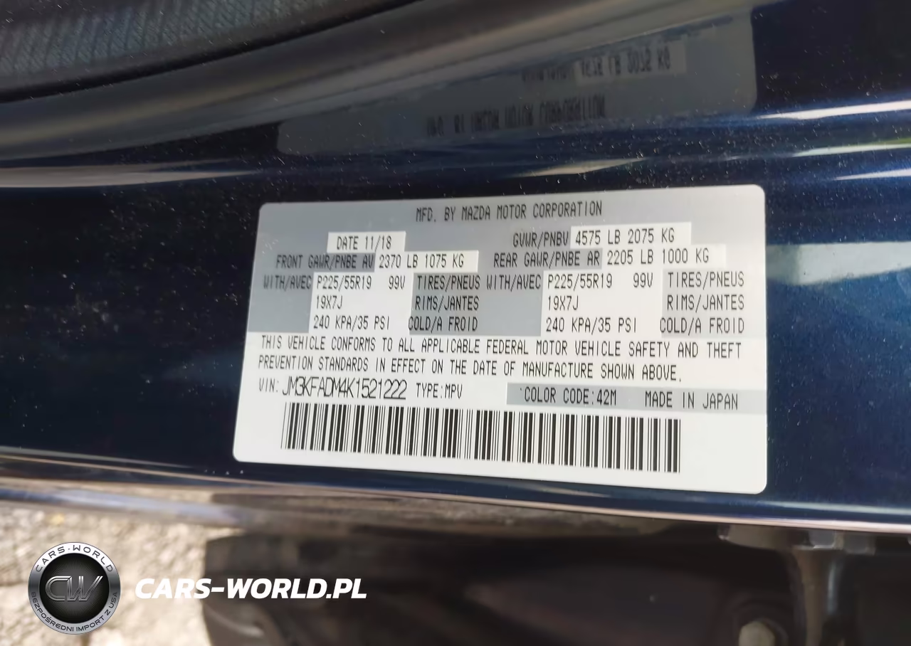 2019 Mazda Cx-5 Grand Touring VIN:JM3KFADM4K1521222 - 9