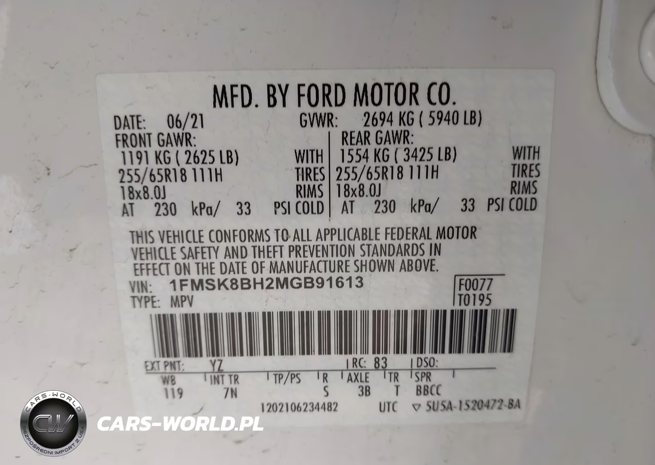 2021 Ford Explorer VIN:1FMSK8BH2MGB91613 - 9