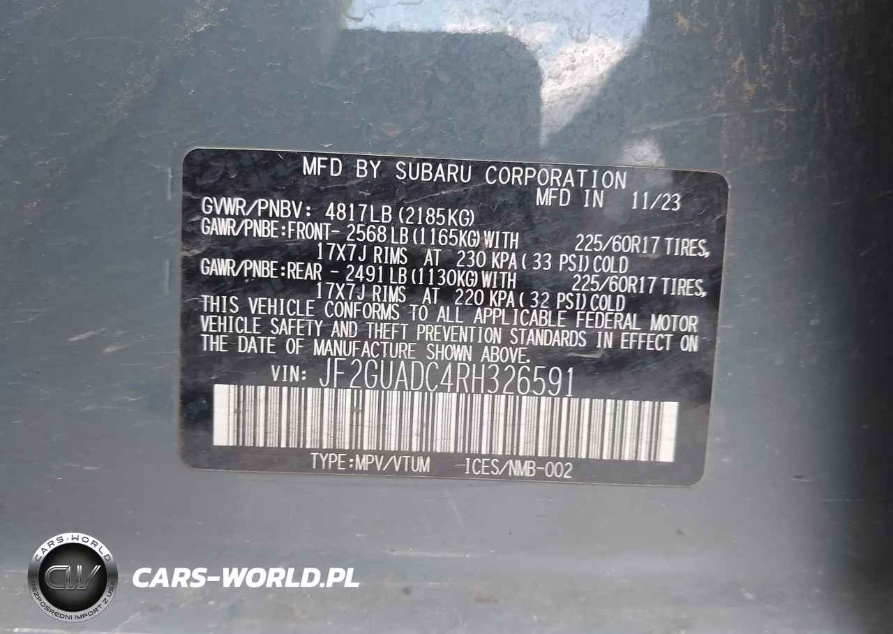 2024 Subaru Crosstrek Premium VIN:JF2GUADC4RH326591 - 9
