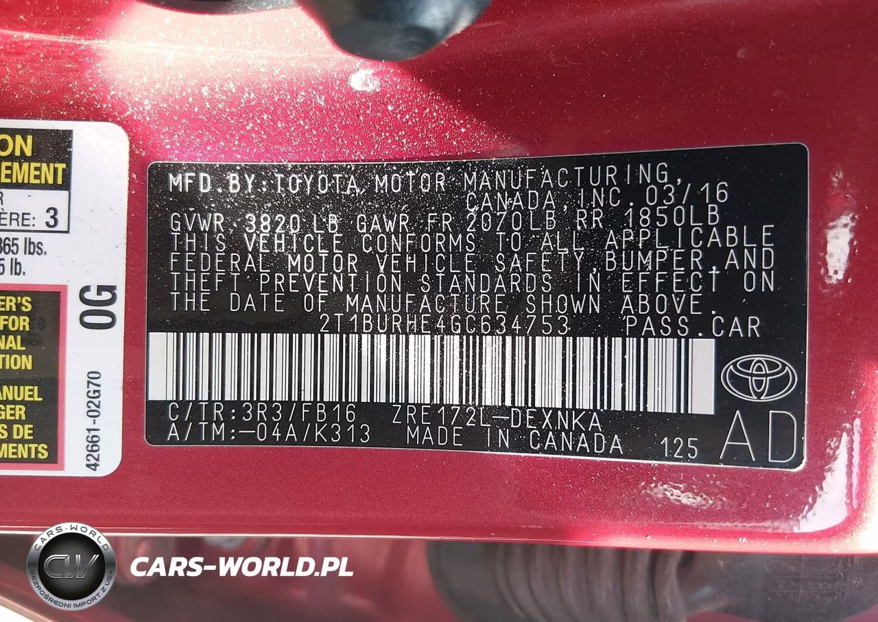 2016 Toyota Corolla Le VIN:2T1BURHE4GC634753 - 9
