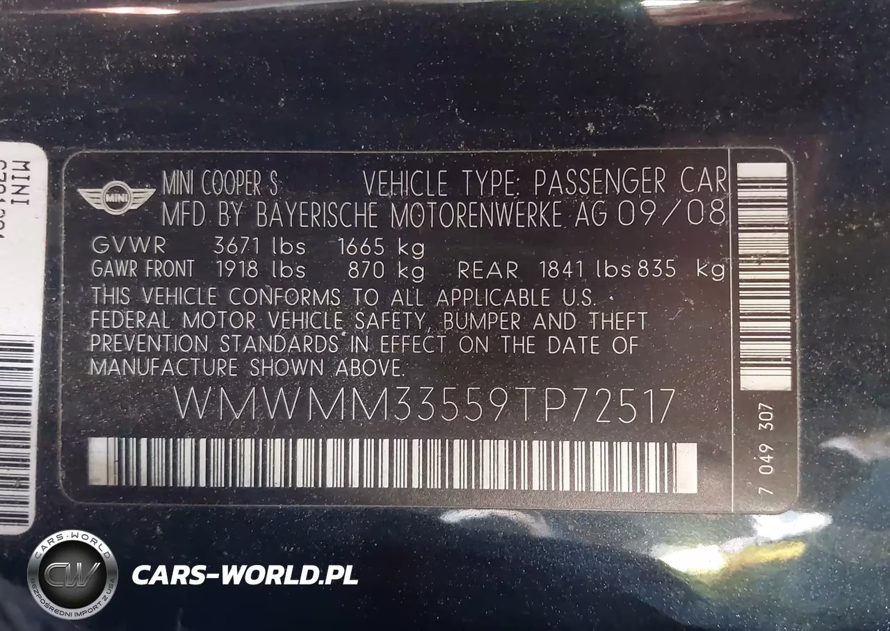 2009 Mini Cooper S Clubman VIN:WMWMM33559TP72517 - 9