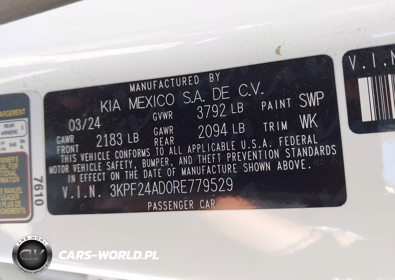 2024 Kia Forte Lxs VIN:3KPF24AD0RE779529 - 9