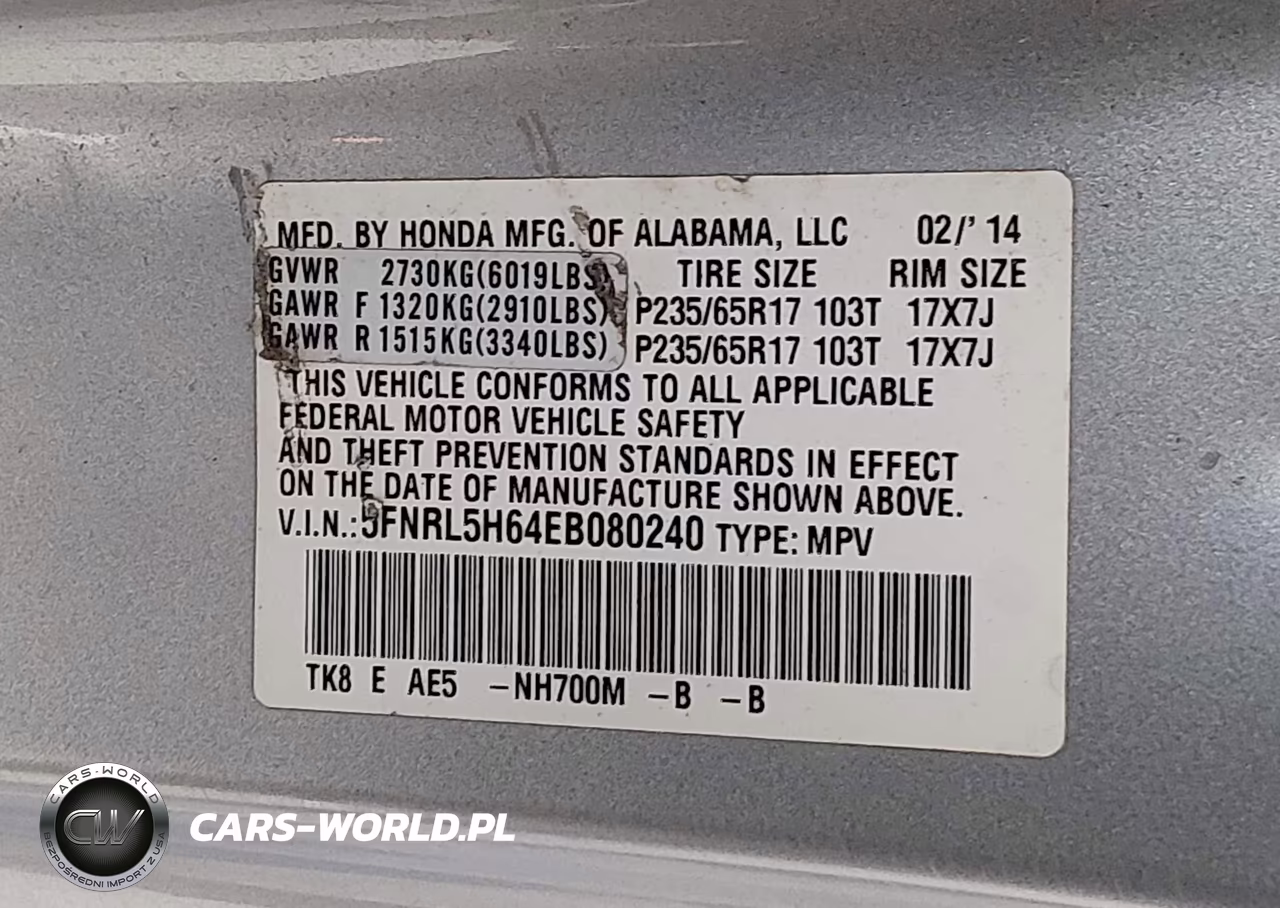 2014 Honda Odyssey Ex-L VIN:5FNRL5H64EB080240 - 9