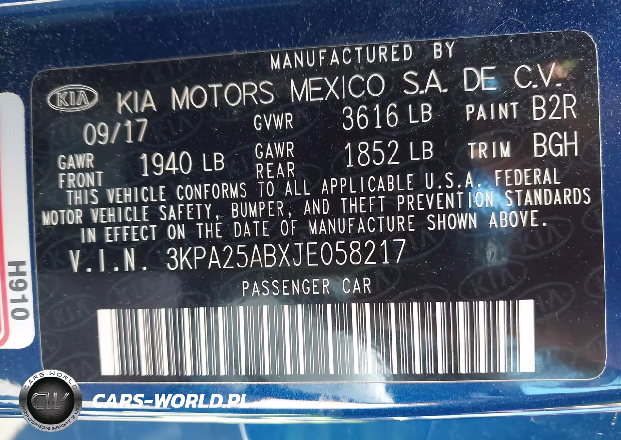 2018 Kia Rio S VIN:3KPA25ABXJE058217 - 9