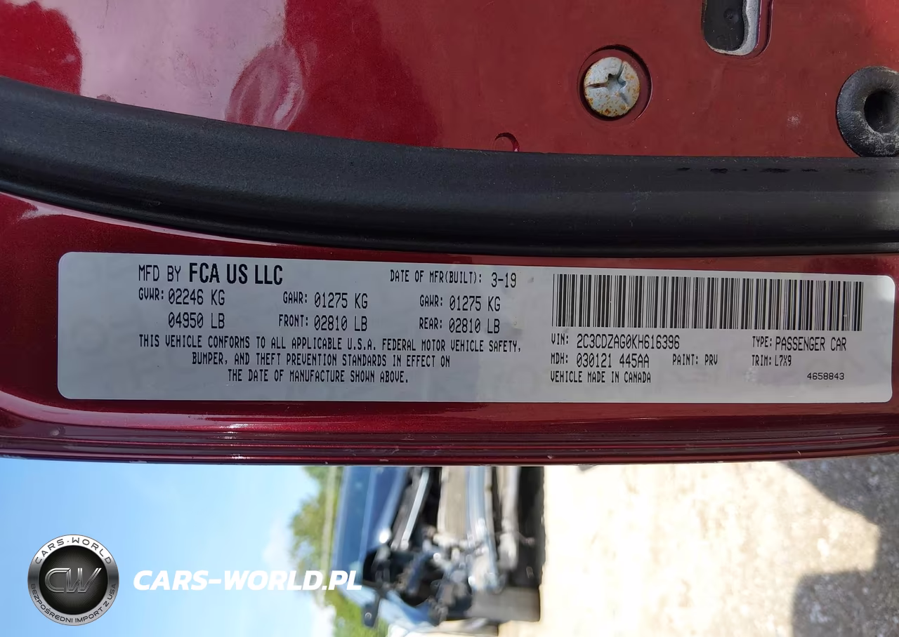 2019 Dodge Challenger Sxt VIN:2C3CDZAG0KH616396 - 9