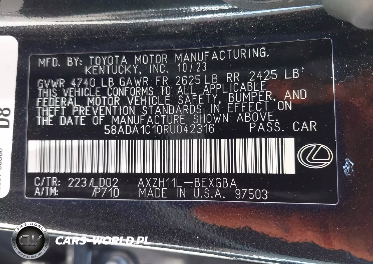 2024 Lexus Es 300H VIN:58ADA1C10RU042316 - 9