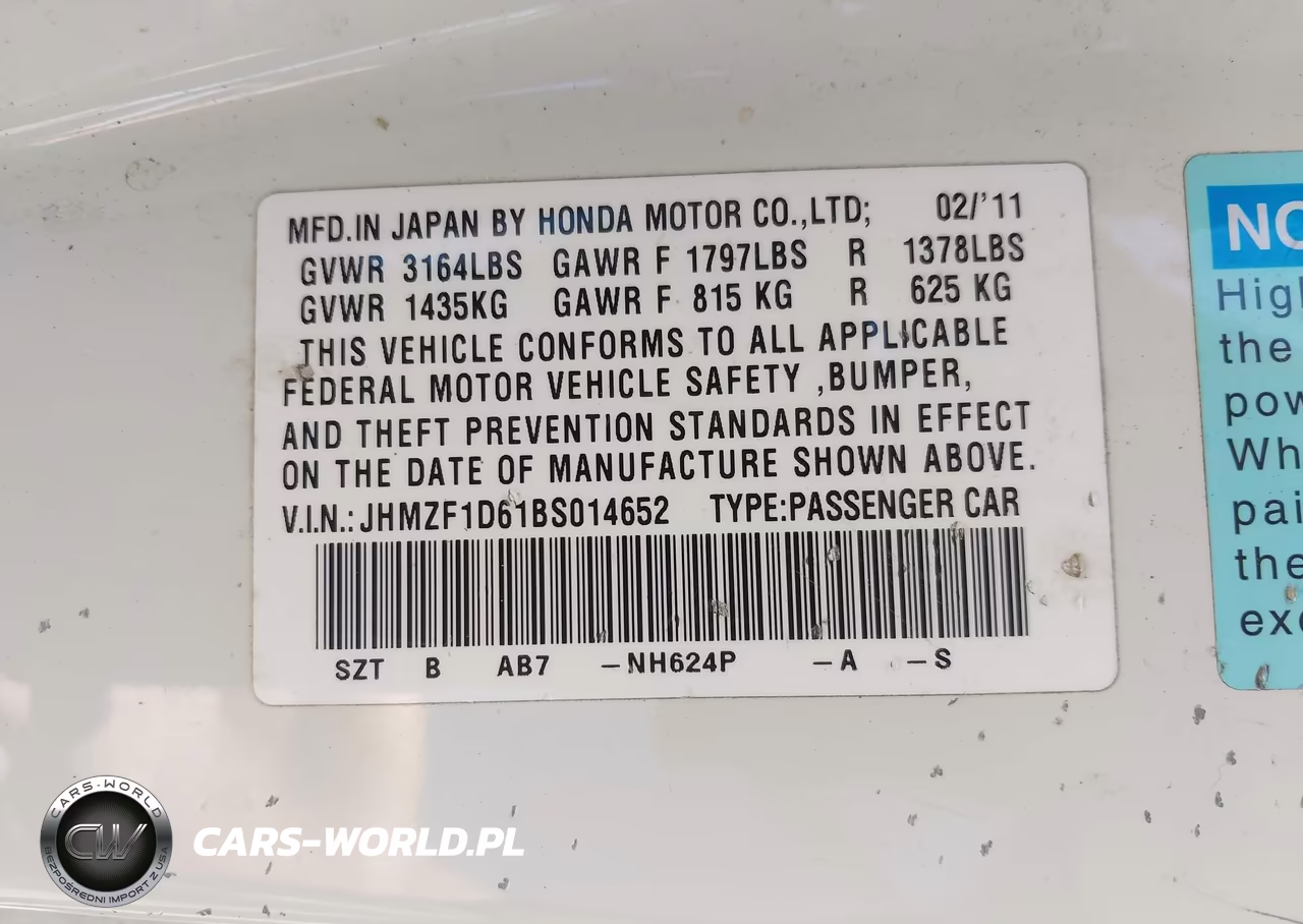 2011 Honda Cr-Z Ex VIN:JHMZF1D61BS014652 - 9