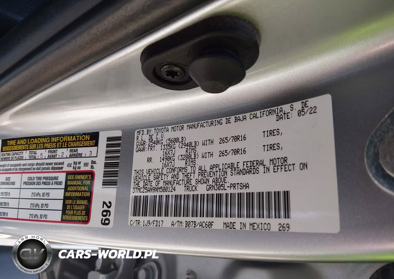 2022 Toyota Tacoma Trd Off Road VIN:3TMCZ5AN9NM500124 - 9