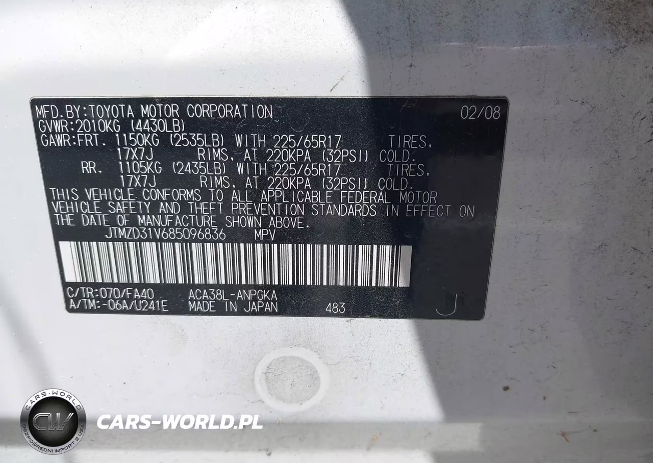 2008 Toyota Rav4 Limited VIN:JTMZD31V685096836 - 9