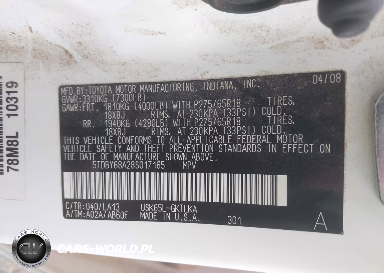 2008 Toyota Sequoia Limited 5.7L V8 VIN:5TDBY68A28S017165 - 9