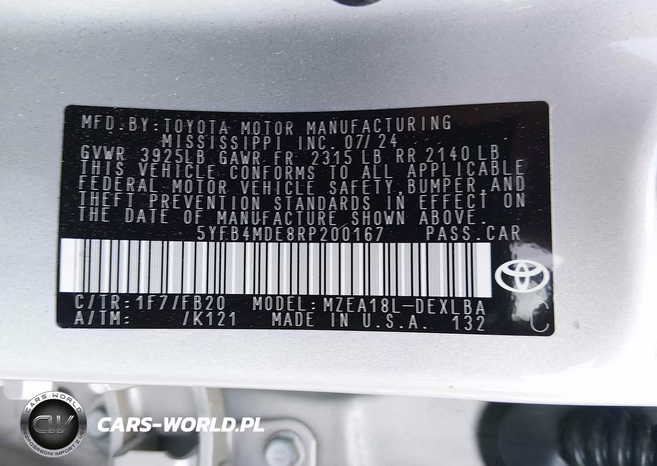 2024 Toyota Corolla Le VIN:5YFB4MDE8RP200167 - 9