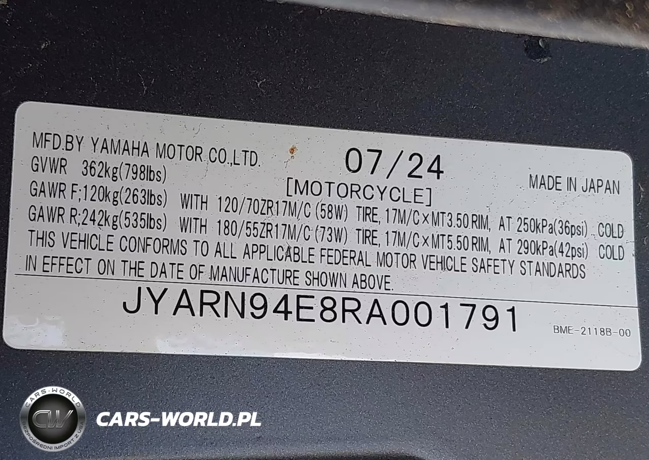 2024 Yamaha Mt09 VIN:JYARN94E8RA001791 - 10