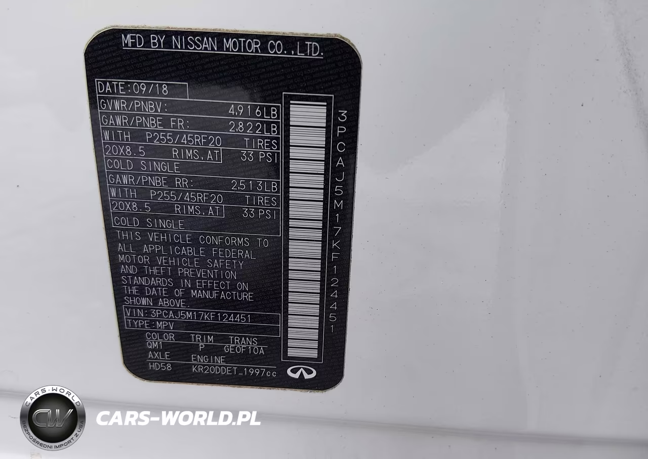 2019 Infiniti Qx50 Essential VIN:3PCAJ5M17KF124451 - 9