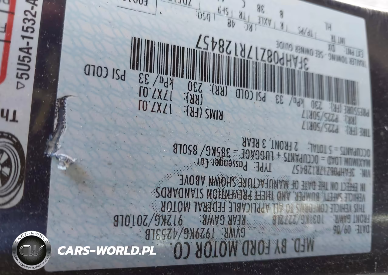 2007 Ford Fusion Sel VIN:3FAHP08Z17R128457 - 9