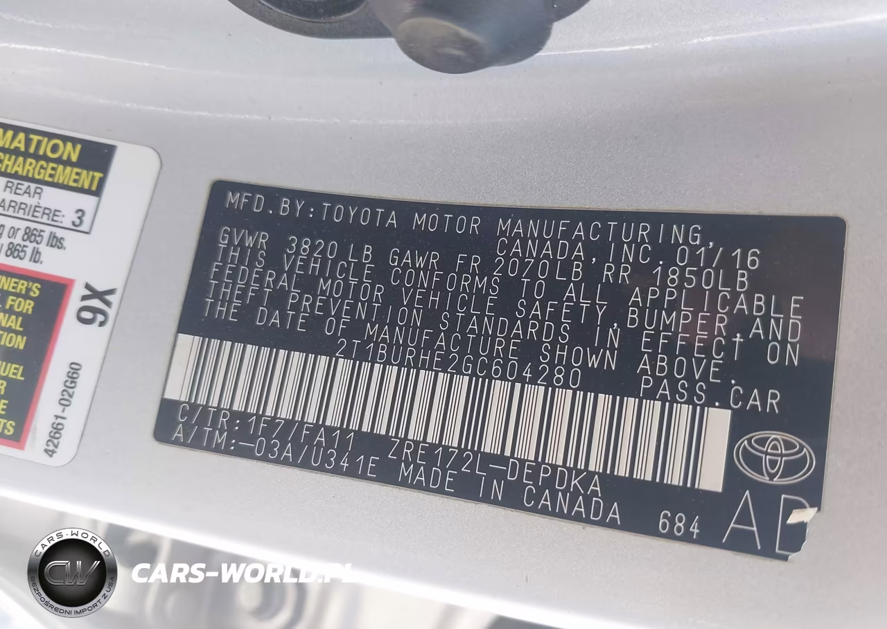 2016 Toyota Corolla L VIN:2T1BURHE2GC604280 - 9