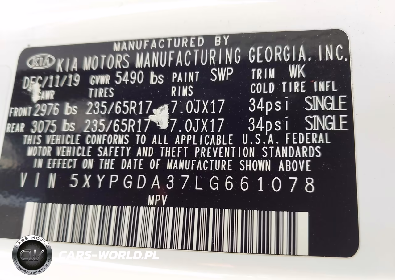 2020 Kia Sorento 2.4L Lx VIN:5XYPGDA37LG661078 - 9