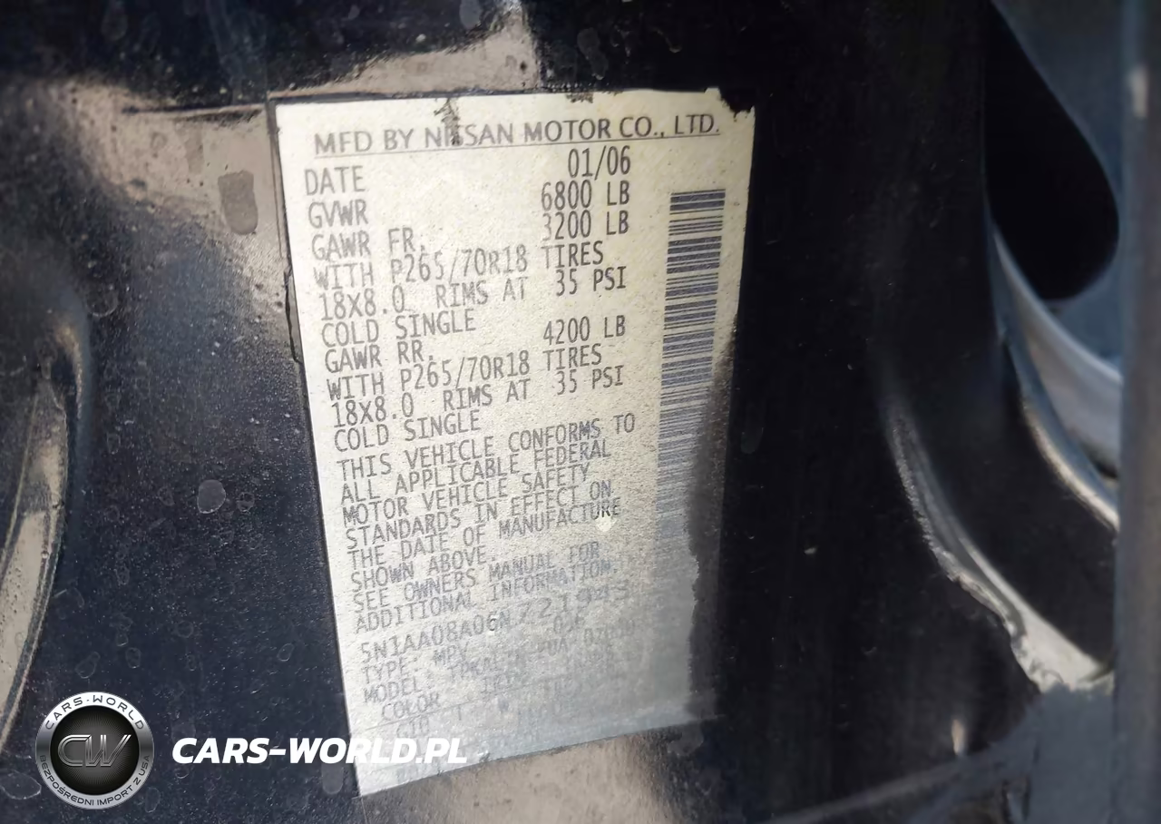 2006 Nissan Armada Se VIN:5N1AA08A06N721943 - 9