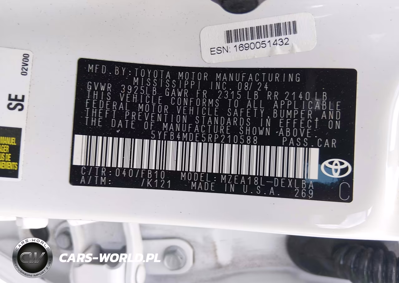 2024 Toyota Corolla Le VIN:5YFB4MDE5RP210588 - 9