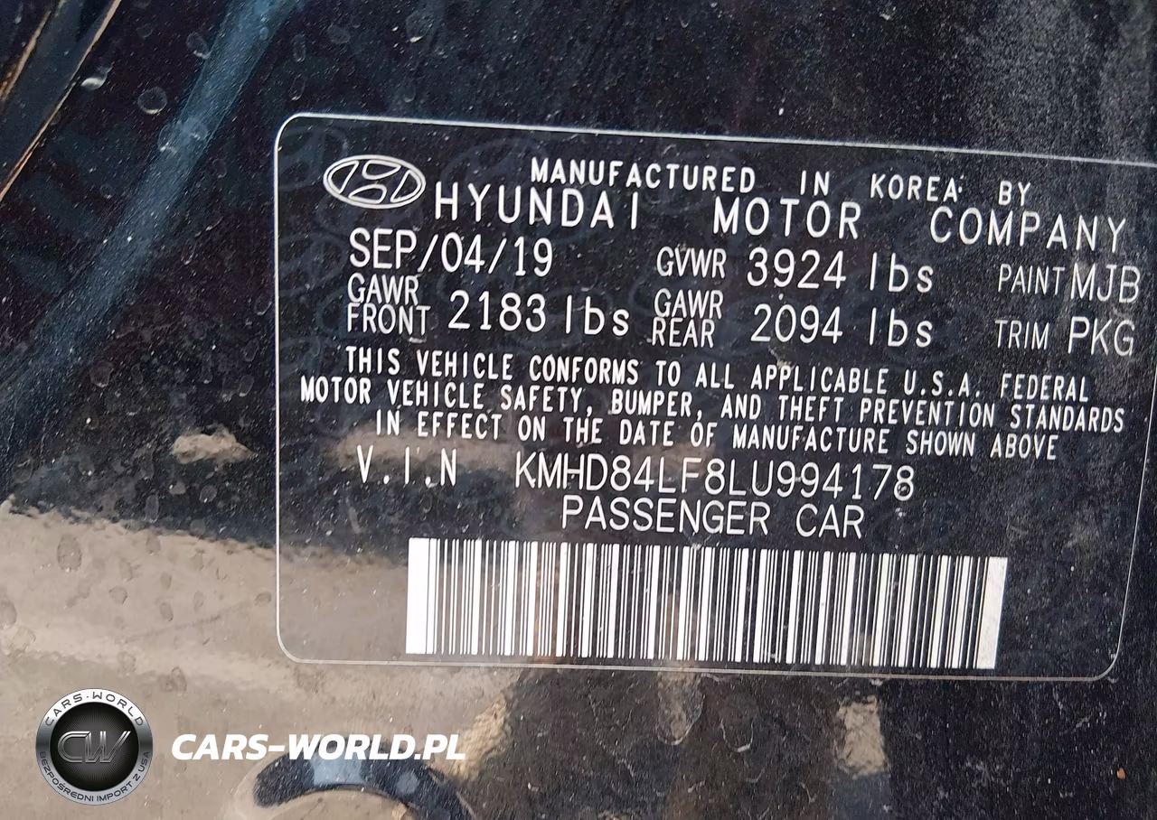 2020 Hyundai Elantra Sel VIN:KMHD84LF8LU994178 - 9