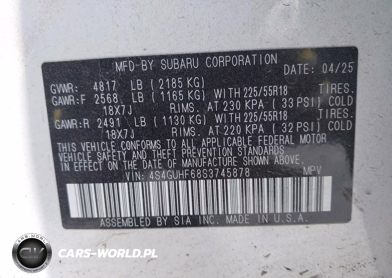 2025 Subaru Crosstrek Sport VIN:4S4GUHF68S3745878 - 9
