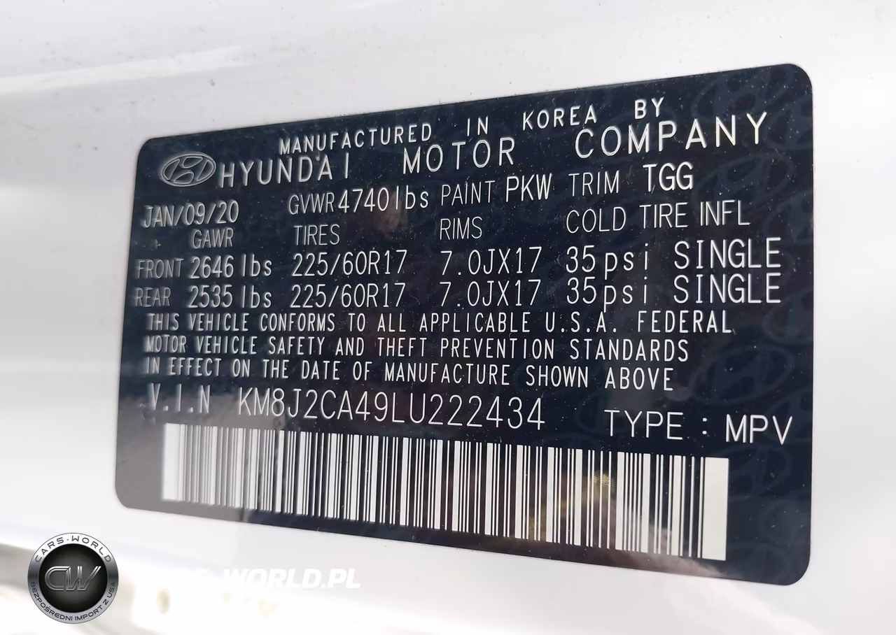 2020 Hyundai Tucson Se VIN:KM8J2CA49LU222434 - 9