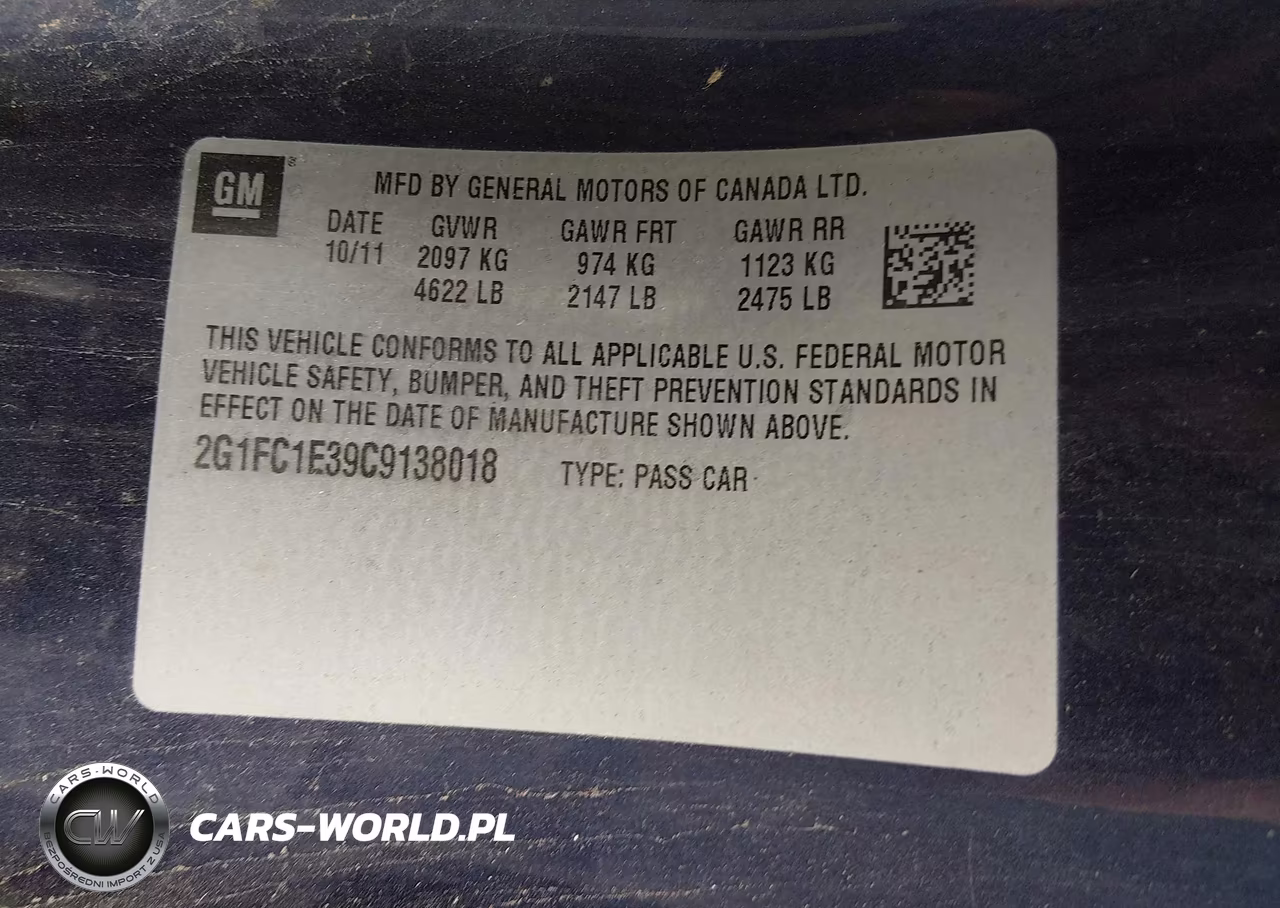 2012 Chevrolet Camaro 2Lt VIN:2G1FC1E39C9138018 - 9